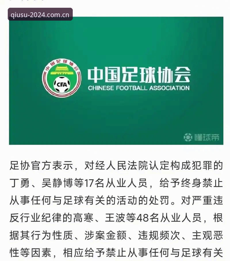 球速体育电脑版 揭秘中国足协第三批禁足名单:65人涉案背后的足球腐败真相